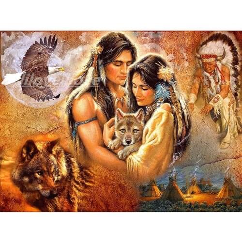 Full Square/Round Drill 5D DIY Diamond Painting " Wolf&Eagle" 3D Embroidery Cross Stitch picture of Rhinestones Home Decor TY376