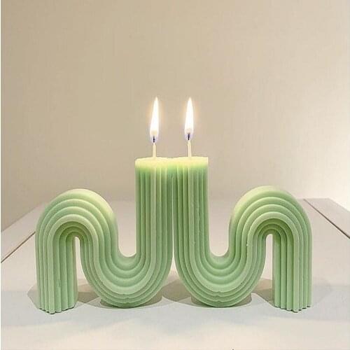 Korean Candle Silicone Mold Geometric Shaped Candle Silicone Mold Line Wave Candle Making Scented Candle Handmade Candle