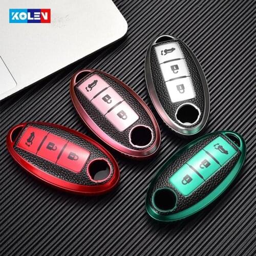 Leather + TPU Car Remote Key Cover Case For Nissan Qashqai Juke X-Trail T31 T32 Altima Rogue Murano For Infiniti FX35 QX60 Q50