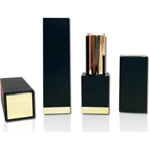 Square Lip Gloss Tube Black Golden Travel LipGloss Tube Antiqued Style Refillable Lipstick Tube Cosmetic Tool 50pcs/lot
