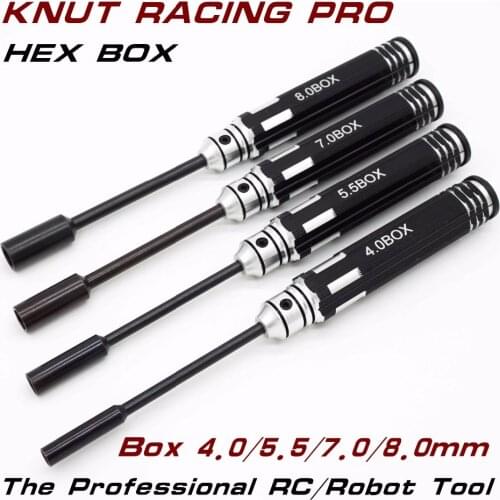 Knut Racing Metal Hex NUT Key Socket Screwdriver Screw Driver Wrench 4.0/5.5/7.0/8mm RC tools Quadcopter Hex Box Tool