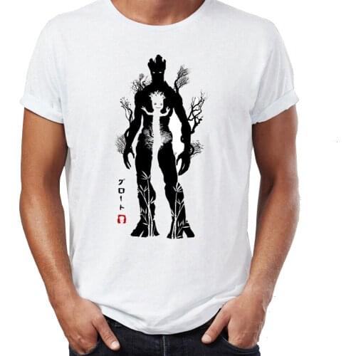 Fashion Mens t-shirt Baby Groot Guardians Of Galaxy Artsy Nerdy Tshirt Unisex Tees Tops Harajuku Streetwear