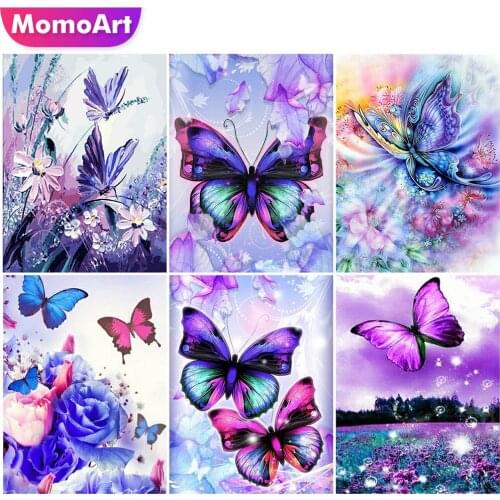 MomoArt Full Square Diamond Painting Butterfly 5D DIY Diamond Embroidery Animal Handmade Gift Christmas Decorations