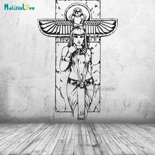 Ancient Egypt Egyptian Queen Sticker Living Room Bedroom Wall Decal Home Decoration Removable Vinyl Sticker Mural BD284