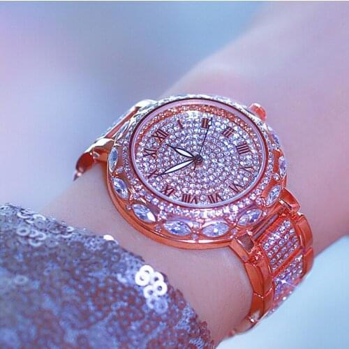 New Full Diamond Womens Watch Crystal Ladies Bracelet Wrist Watches Clock relojes Quartz ladies watches for women 149935