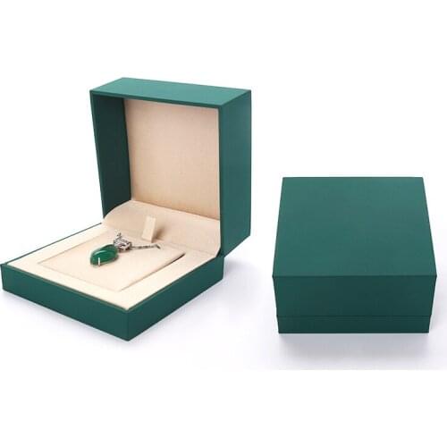 New Green Right Angle Pendent Jewelry Packaging Storage Box Female Earring Ring Necklace Showcase Organizer For Engagement Gift