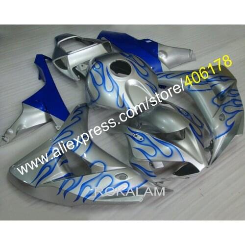 For Honda CBR1000RR 2006 2007 CBR-1000RR 06 07 Blue Flame Silver Sports Motorcycle Fairings (Injection Molding)