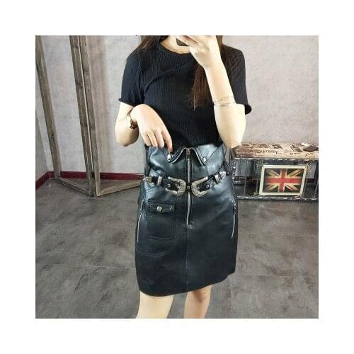 Top brand Fashion 2020 New Genuine Sheep Leather Skirt Y4 high quality