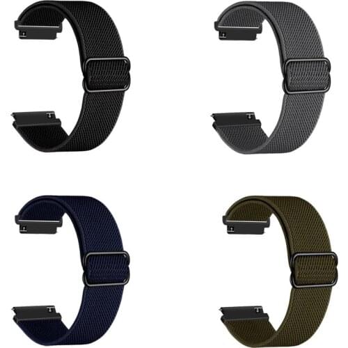 20 22mm Adjustable Elastic Nylon Braided Solo Loop Strap for Garmin Vivoactive 3/Samsung Gear S3/Amazfit Bip/Huawei GT2 Watch