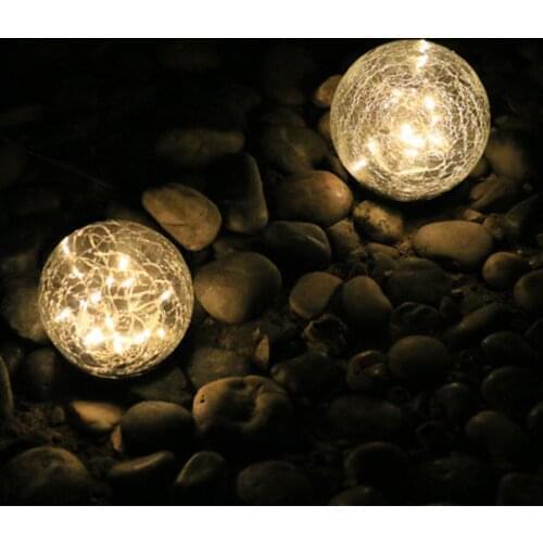 Solar Power Garden Lights Lawn Lamp Home Decoration Illumination Waterproof Outdoor Lighting Cracked Glass Ball