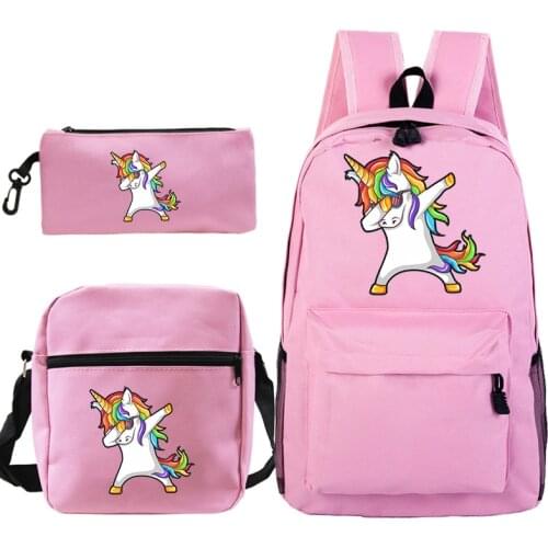 Unicorn School Bags for Teenagers Girls Women Unicorn Laptop Backpack with Pencil Case Shoulder Bag Boy Man Travel Backpack