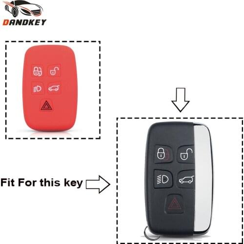 Dandkey Silicone Car Key Case Cover Replace For Land Rover Discovery 4 Freelander 3 Range Rover Sport Evoque Vogue Jaguar XE XJ