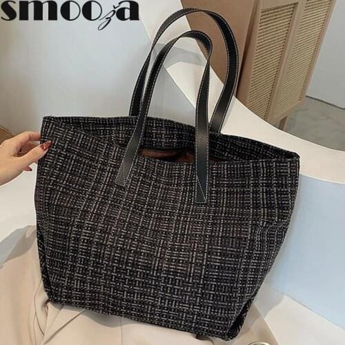 SMOOZA Bohemian Straw Women Shoulder Bags Casual Large Capacity Rattan Totes Woven Wicker Tassel Buckets Lady Handbags Summer