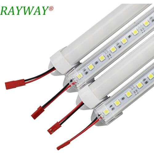 LED Tube Bars DC12V 5050 LED Hard Rigid Red Blue Green LED Strip Bar Light Aluminium Cover Kitchen Strip Light Transperant Milky