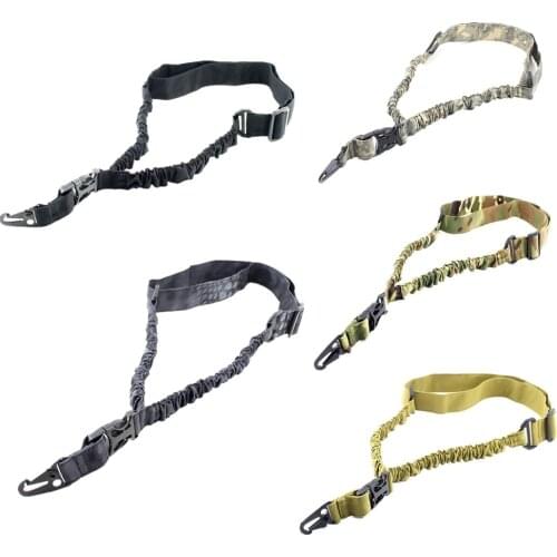 Tactical Bungee Gun Sling Single 1 Point Airsoft Heavy Duty Rifle Sling Military Nylon Belt Gun Accessories Hunting Rifle Strap