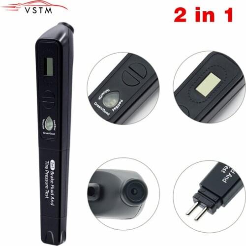 2 in 1 Car Brake Fluid Tester Car Diagnostic Tools Brake Fluid Testing with Tire pressure Oil Quality Check pen