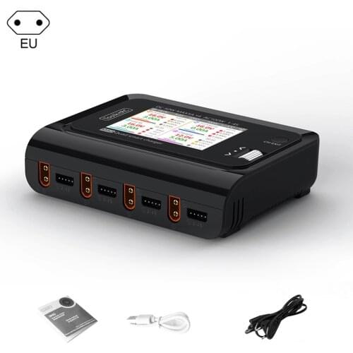 ToolkitRC M4Q DC 50w 5A 1-4S AC 100W 4 Ports XT60 XT30 DC Smart Charger IPS Bright Clear Wide Angle Display EU Version