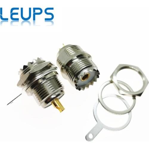 2PCS UHF Female Jack SO239 Nut Bulkhead Deck Clip Solder Cup RF Connector