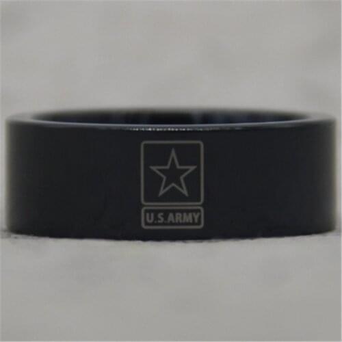 YGK JEWELRY 8MM Black Pipe Comfort Fit US ARMY Design New Tungsten Carbide Wedding Ring