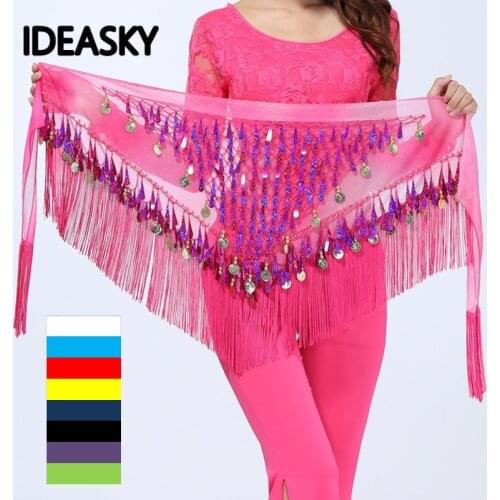 Womens gypsy silver beaded sequin egyptian belt skirt gold belts tribal india coins skirt bellydance belly dance hip scarf wrap