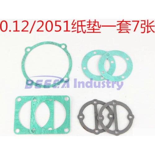 1set, dafeng paper washer, valve plate gasket, cylinder gasket, cylinder cover gasket for belt driven air compressor 51/65/90