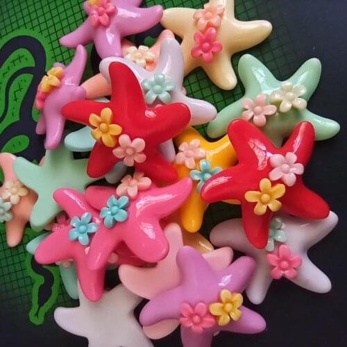 1pcs/lot Resin flat back starfish 48mm Ornaments Micro landscape Ornaments Creative Home Gardening Decorations A007-10