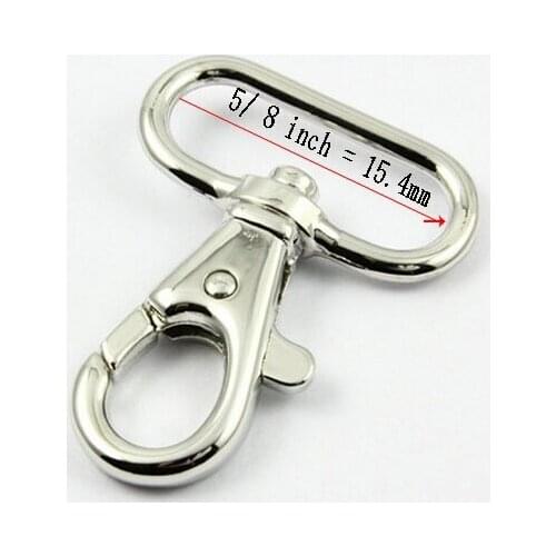 100 PIECES - 5/8" - Silver Swivel Trigger Snap Lobster Claw Hook