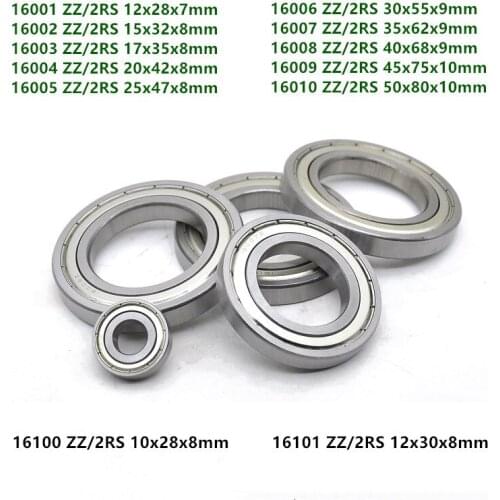 16100 16101 16001 16002 16003 16004 16005 16006 16007 16008 16009 16010 ZZ - 2RS double shielded deep groove ball bearing
