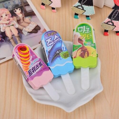 20 Pcs Creative Popsicle Ice Cream Eraser Childrens School Supplies Wholesale Gift Stationery Stationery