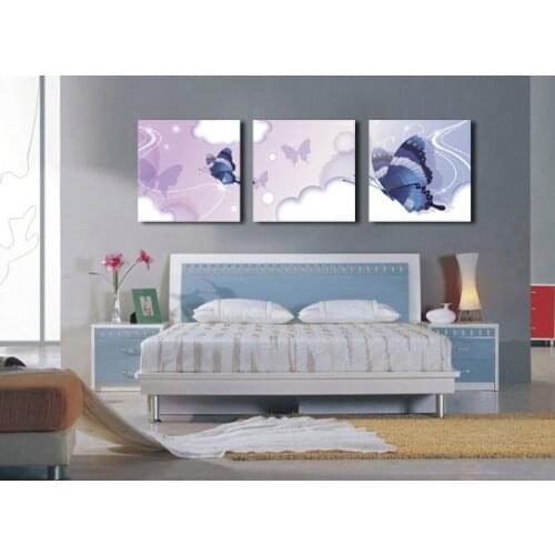 3 pieces modern wall art painting The butterfly print on canvas wall pictures for living rooms home decoration Unframed