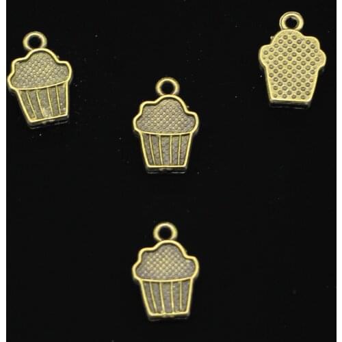 30pcs Antique Bronze cupcake ice cream Charms for DIY Bracelets Jewelry Findings 15*10mm