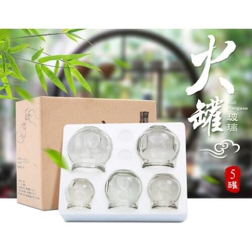 5 Cups/Lot Traditional Chinese Glass Cupping Jar - 5 Size Glass Cupping Fire Cupping Therapy Transparent Body Point Massage