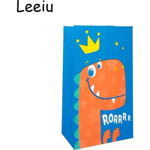 5pcs Dinosaur Goodie Candy Treat Bags Box Dino Theme Kids Birthday Roar Party Favor Baby Shower Birthday Party Supplies