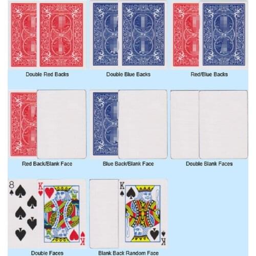 8 Pcs Magic Cards Special Gaff Cards Magic Tricks Red/Blue, Double Face/Back/Blank, Face/Blank For Magician Props