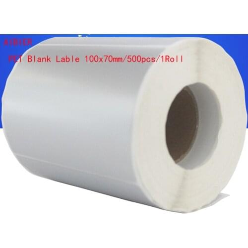 AIBIER100x70 waterproof PET paper adb self-adhesive label matte silver pet label paper 100*70mm/500pcs/1roll matte silver label