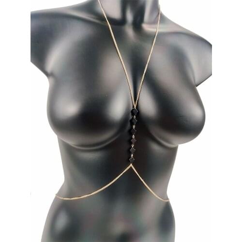 Bead Chest Chains Sexy cross Pendant Body Jewelry Charm Goth Body Chain Bikini for Women Summer Accessories Beach Waist Fashion