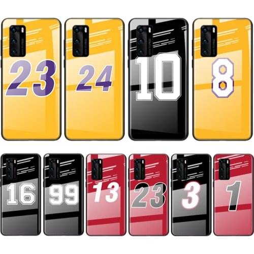 Tempered Glass Cover Lucky number 23 24 For Huawei Y6 Y7 Y9 Y5P Y6P Y8S Y8P Y9A P Smart Z 2019 2020 2021 Phone Case