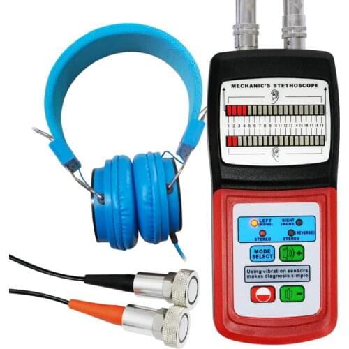 Digital Mechanics Engine Stethoscope with Headphone & 2 Sensor Probe, Sound Noise Detection Automotive Automobile Car Set Kit