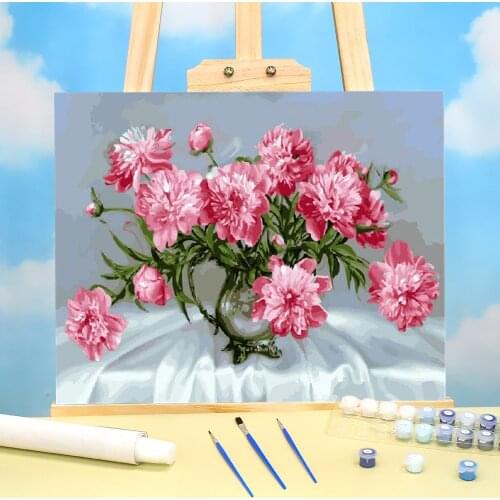 Flowers Coloring By Numbers Painting Package Oil Paints 50*70 Canvas Painting Wall Paintings For Adults Wall Art Handiwork
