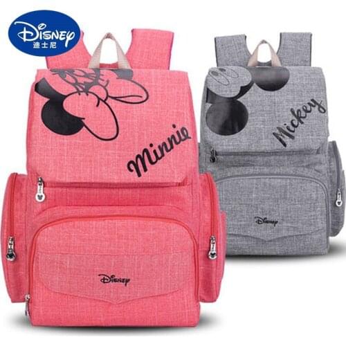 Disney Mickey Minnie Diaper Bag Cute Backpack Fashion Mommy Bag Large Capacity Multifunctional Practical Bottle Warm Backpack