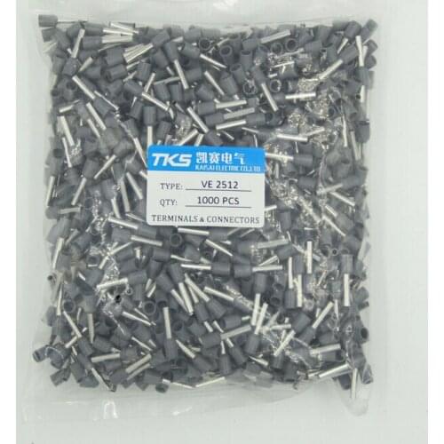 E2512 14 AWG 2.5mm2 Insulated Cord End Terminal block Wire FerrulesTubular terminal connectors