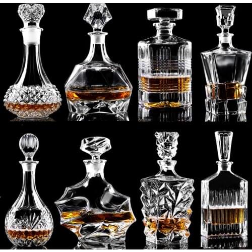 Crystal Glass Wine Red Bottle + Cups Wine Decanter Whiskey Liqour Pourer Home Bar Vodka Beer Bottle Jar Jug JR