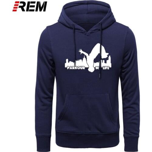 REM Hoodies Parkour My Life City Funny Men PrintCotton High Quality Mens Clothing Brand Hip Hop Rock Hoodies, Sweatshirts