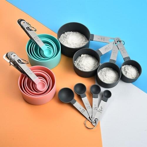 4-8Pcs/Set New Durable Stainless Steel Measuring Cup Tea Coffee Measuring Spoon Kitchen Cooking Accessories Measuring Tools Set
