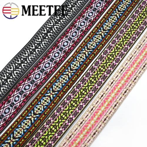 4m 50mm Embroidered Jacquard Webbings Ethnic Lace Ribbons For Bag Strap Sewing Tape Bias Binding DIY Garment Accessories