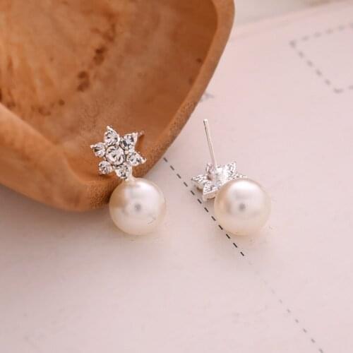 Fashion Punk Snowflake Pearl Stud Earrings for 2021 Female Statement Ear Jewelry