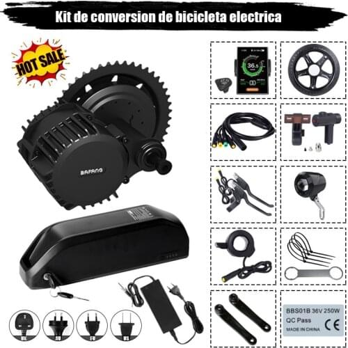 EU US RU No tax Bafang BBSHD mid drive 48V 1000W electric bike motor kits with 48V 52V 17.5Ah Li-ion down tube ebike battery