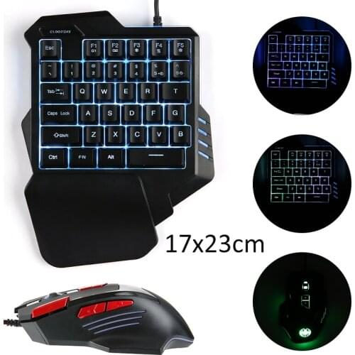 For PS4 Xbox One 1pc High Quality RGB Luminous Keyboard Mouse Set Adjustable 3200 DPI Keypad Mice Combos Pohiks