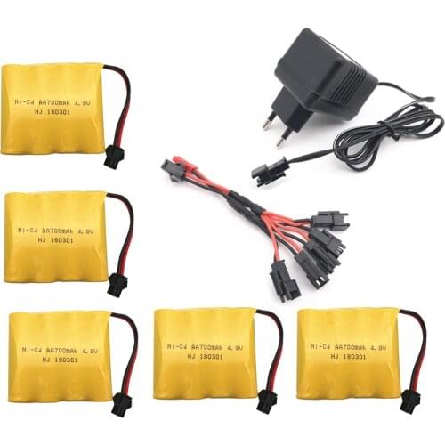 4.8V 700mAh Ni-Cd Battery With 5 in 1 Charger For Remote Control Toys Lighting Electric Tool AA Group RC TOYS Battery Group