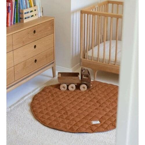 Nordic Round Multi-purpose Cotton Floor Mat Rugs Baby Kids Bedroom Nursery Decor Carpet Blanket Living Room Home Decoration